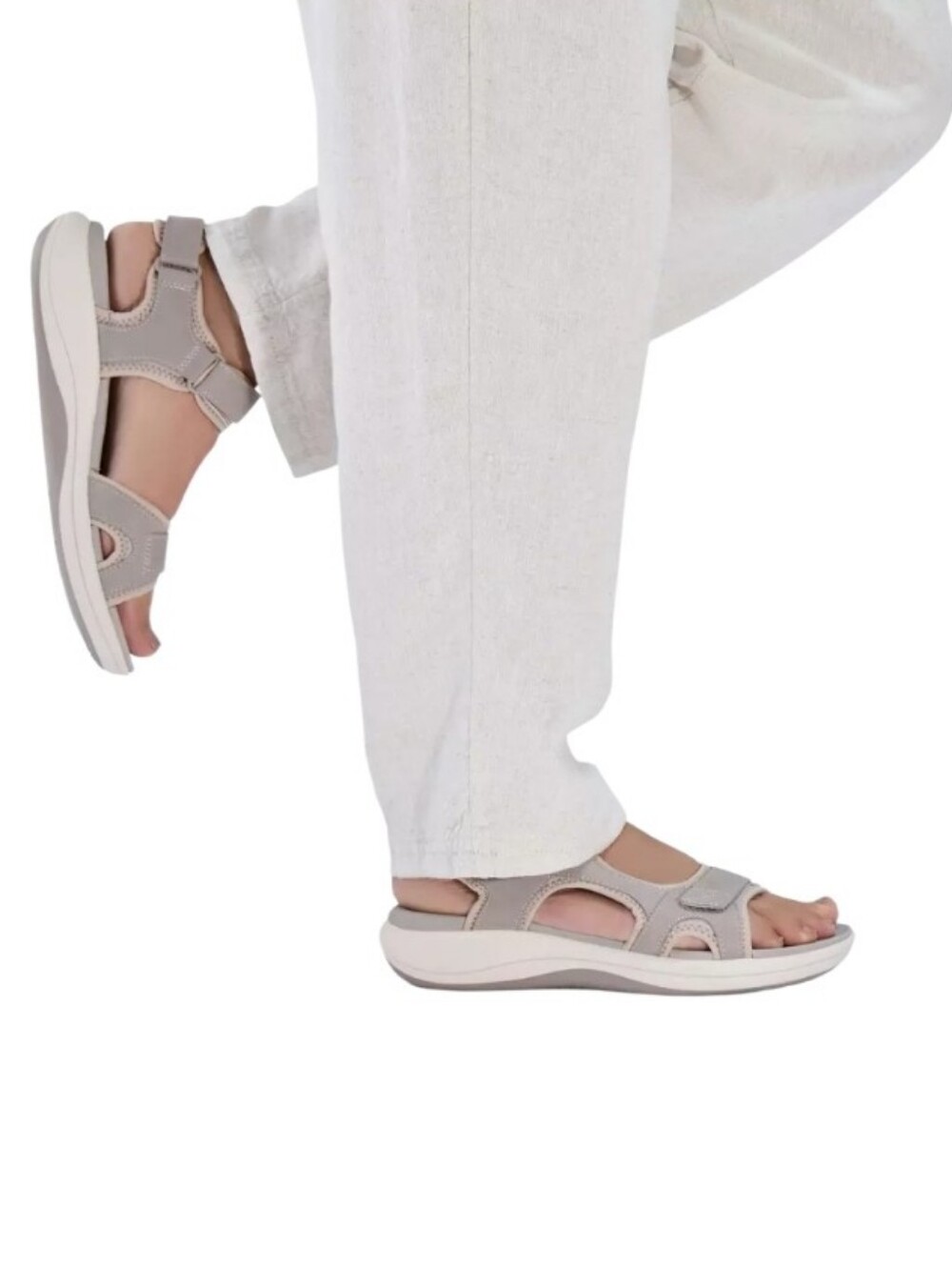 Clarks Mira Bay Cloudstepper Adjustable Hook & Loop Strappy Arch Support Sandal